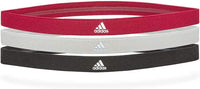 Thumbnail for Adidas 3-Pack Sports Hair Bands Taining Stretch Headband - Black/Grey/Burgundy