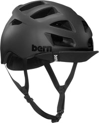 Thumbnail for Bern Mens Allston Cycling Bike Helmet w/ Flip Visor - Matte Black - L/XL