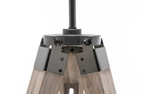 Thumbnail for LARGE TRIPOD FLOOR LAMP Linen Shade Modern Light Retro Vintage Wooden