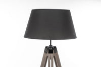 Thumbnail for LARGE TRIPOD FLOOR LAMP Linen Shade Modern Light Retro Vintage Wooden