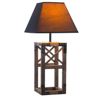 Thumbnail for Designer Wooden TABLE LAMP Modern Rustic Geo Industrial Retro  Desk Light