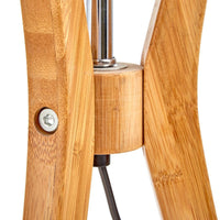 Thumbnail for Bamboo Tripod Table Lamp Desk Modern Rustic Geo Light w Linen Shade