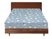 Thumbnail for Queen Luxury 100% Cotton Flannelette Fitted Bed Sheet Authentic Flannel - Snowman