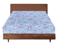 Thumbnail for Queen Luxury 100% Cotton Flannelette Fitted Bed Sheet Authentic Flannel - Sky Blue