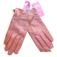 Thumbnail for DENTS Ladies Sheepskin Lined Ruffle Piping Gloves Driving LL1017 Purple Cognac - Cognac - Large