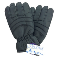 Thumbnail for Mens Thermal Ski Gloves Waterproof Warm Winter Snow Insulation Plain - Black - S/M