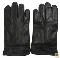 Thumbnail for DENTS Sheepskin Leather Gloves with Detail Mens Warm Winter ML8043 - Brown - Small