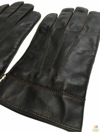 Thumbnail for DENTS Sheepskin Leather Gloves with Detail Mens Warm Winter ML8043 - Brown - Small