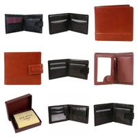 Thumbnail for DENTS WALLET Genuine Italian LEATHER Mens Credit Card Holder Bifold GIFT BOX -