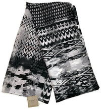 Thumbnail for DENTS Monotone Aztec Print Scarf Ladies Womens MADE IN ITALY Unlined Fine - Black