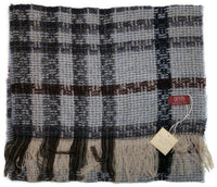 Thumbnail for DENTS Check Open Weave Scarf Wool Blend Winter Warm MADE IN ITALY - Navy