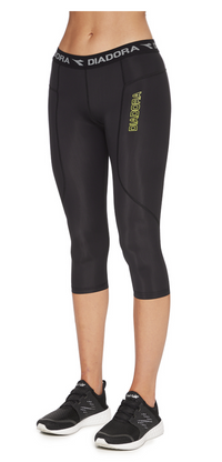Thumbnail for DIADORA Ladies Compression Sports 3/4 Tights Gym Yoga Thermals - Black - 8