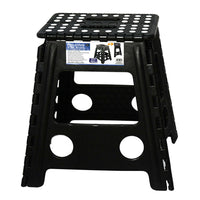 Thumbnail for 39cm Plastic Folding Step Stool Portable Chair Flat Indoor/Outdoor Home - Black