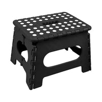 Thumbnail for 150kg Folding Step Stool Portable Plastic Foldable Chair Flat Outdoor (29x22cm) - Black