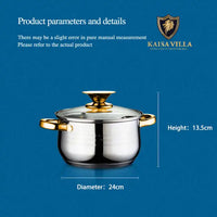Thumbnail for Kaisa Villa 5.8 Litre Casserole Pot Stainless Steel Induction Cooking Stock Stew