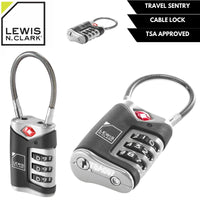 Thumbnail for Lewis N. Clark TSA Approved Easy Set Combination Luggage Lock w Steel Cable