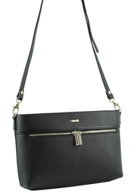 Thumbnail for Morrissey Italian Structured Leather Cross Body Handbag (MO3028) Bag - Black