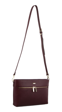 Thumbnail for Morrissey Italian Structured Leather Cross Body Handbag (MO3028) Bag - Wine