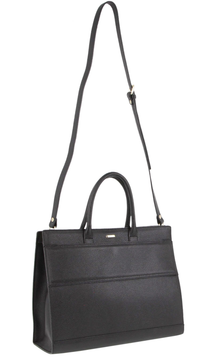 Thumbnail for Morrissey Womens Italian Leather Laptop Bag Computer Tote Handbag - Black