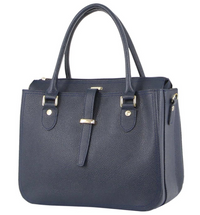 Thumbnail for Morrissey Italian Womens Structured Leather Handbag Ladies Bag - Navy