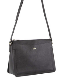 Thumbnail for Morrissey Italian Structured Leather Cross Body Handbag Tote Bag (MO3162) - Black