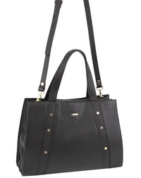 Thumbnail for Morrissey Womens Italian Structured Leather Bag Tote Handbag Ladies - Black