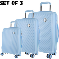 Thumbnail for Pierre Cardin Inspired Milleni Hardshell 3-Piece Luggage Bag Set Travel Suitcase - Blue