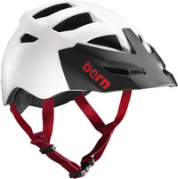 Thumbnail for Bern Mens Morrison Cycling Bike Helmet w/ Hard Visor - Satin White w/Black - 2XL/3XL