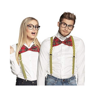 Thumbnail for NERD COSTUME KIT Set Geek Glasses Fancy Dress Retro Funny Braces Bow Tie Party