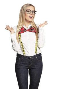 Thumbnail for NERD COSTUME KIT Set Geek Glasses Fancy Dress Retro Funny Braces Bow Tie Party