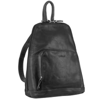 Thumbnail for Milleni Womens Twin Zip Backpack Nappa Italian Leather Travel Bag - Black