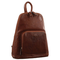 Thumbnail for Milleni Womens Bag Italian Leather Soft Nappa Leather Backpack Travel - Chestnut