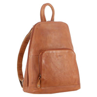 Thumbnail for Milleni Genuine Italian Leather Soft Nappa Leather Backpack Bag Travel - Cognac