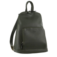 Thumbnail for Milleni Womens Twin Zip Backpack Nappa Italian Leather Travel Bag - Grape Leaf