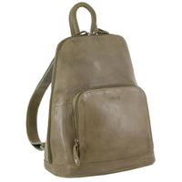 Thumbnail for Milleni Women Ladies Italian Leather Backpack Girl School Travel Bag Pack Olive