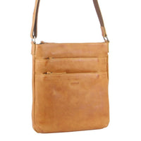 Thumbnail for Milleni Womens Italian Leather Bag Soft Nappa Leather Cross-Body Travel - Caramel