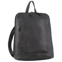 Thumbnail for Milleni Ladies Nappa Leather Bag Twin Zip Backpack w/ Zipped Pocket - Teal