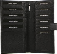 Thumbnail for Pierre Cardin Leather Passport Holder Travel Wallet w/ RFID Protection - Black