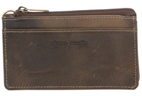 Thumbnail for Pierre Cardin Womens Soft Italian Leather Coin Purse Holder Wallet - Mushroom