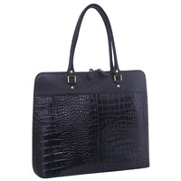 Thumbnail for Pierre Cardin Unisex Structured Italian Leather Computer/Laptop Bag - Black