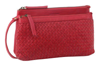 Thumbnail for Pierre Cardin Woven Ladies Crossbody/ Clutch Bag - Red