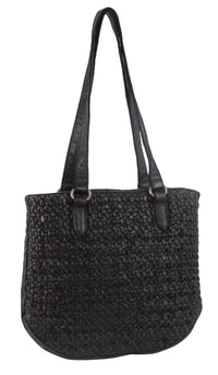 Thumbnail for Pierre Cardin Woven Leather Ladies Shoulder Bag - Black