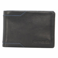 Thumbnail for Pierre Cardin Mens Soft Italian Leather Slimline Bi-Fold Wallet - Black