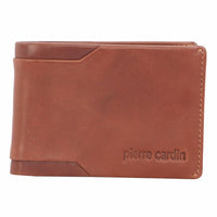 Thumbnail for Pierre Cardin Mens Soft Italian Leather Slimline Bi-Fold Wallet - Cognac