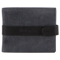 Thumbnail for Pierre Cardin Mens RFID Woven-Embossed Leather Tab Wallet - Black