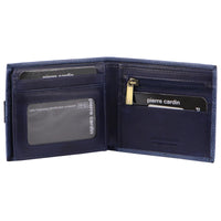 Thumbnail for Pierre Cardin Mens Rustic Leather Bi-Fold Business Card Holder/Wallet - Navy