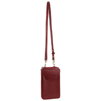 Thumbnail for Pierre Cardin Ladies Leather Cross Body Bag/Wallet Bag/Clutch Wallet - Red