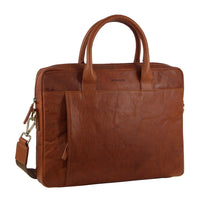 Thumbnail for Pierre Cardin Leather Multi-Handle Computer Laptop Bag - Tan