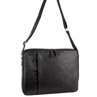 Thumbnail for Pierre Cardin Crumpled Leather Computer Laptop Bag - Black