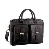 Thumbnail for Pierre Cardin Leather Multi-Compartment Business Laptop Bag - Black